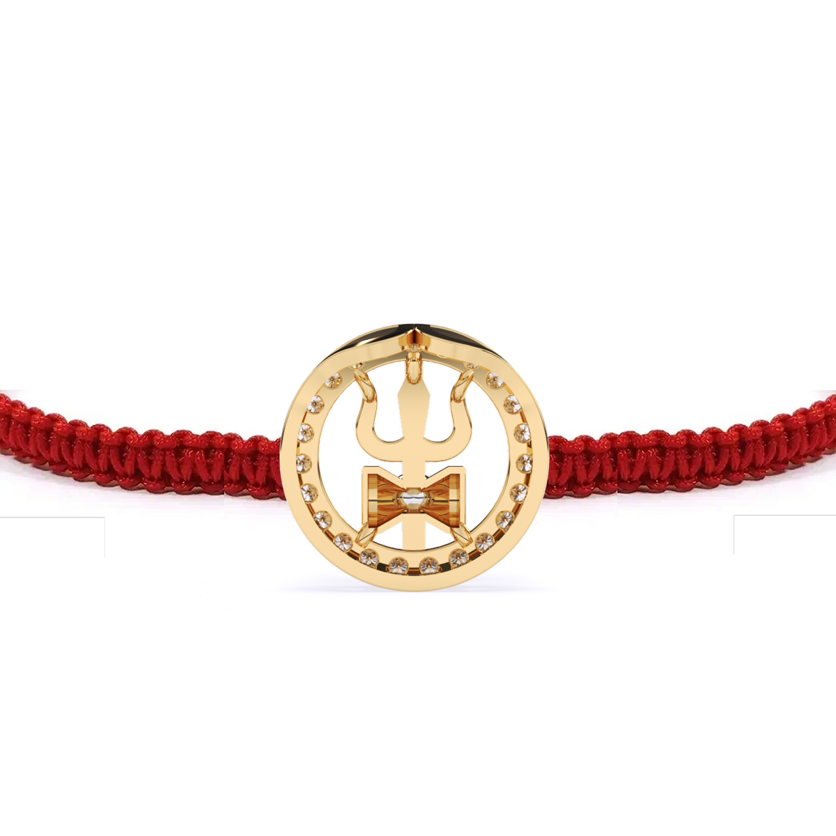 Rakhi of Divine Energy – Compact Trishul Symbol And Lab Diamond Halo